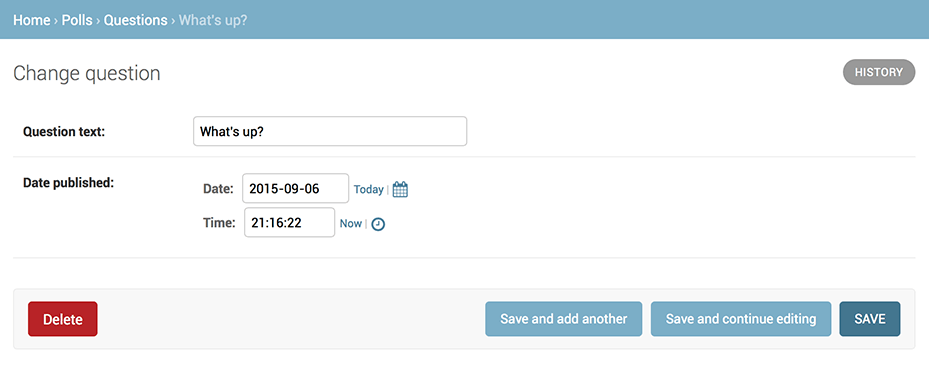 Форма редактирования вопроса