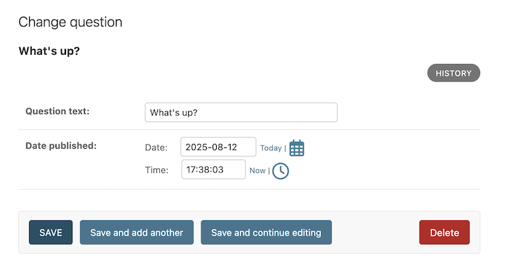 Форма редактирования вопроса