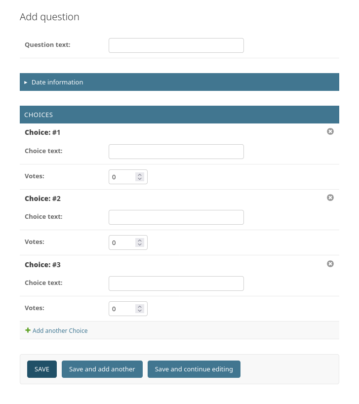 Теперь на странице добавления вопроса есть 