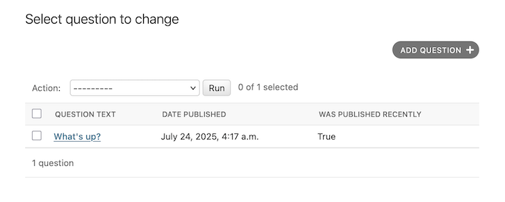 Страница списка опросов, обновленная